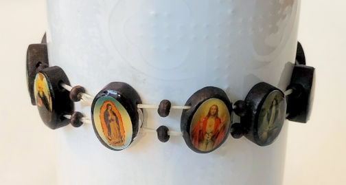Oval panel wooden Saints bracelet - Image 4