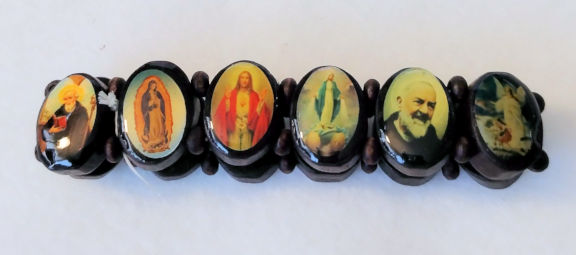 Oval panel wooden Saints bracelet - Image 2